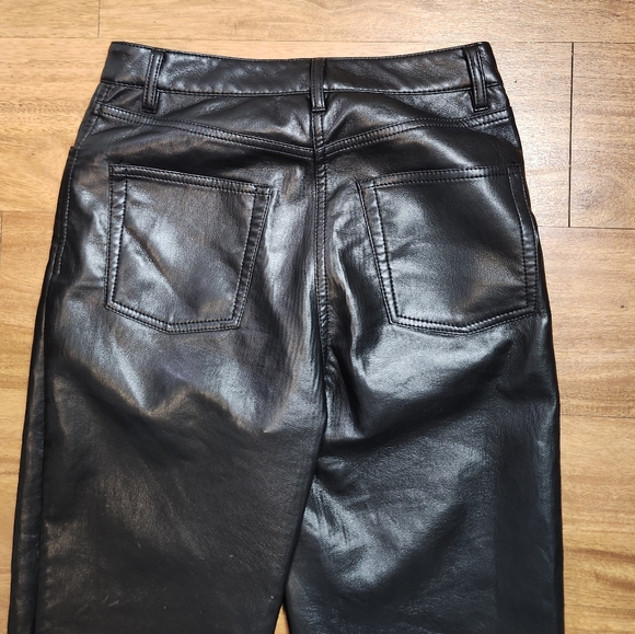 Aritzia Wilfred Melina Black Vegan Leather Pants Size 2 - Picture 6 of 10